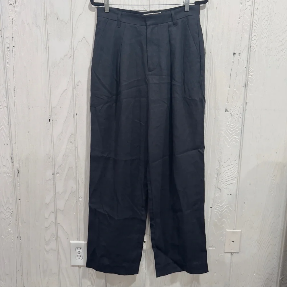 Mara Hoffman high waited wide leg linen black pants - Picture 3 of 9